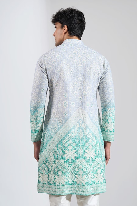Rng Safawala Ombre Embroidered Kurta & Pant Set