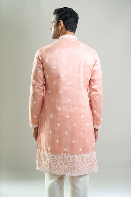 Rng Safawala Resham & Mirror Embroidered Kurta & Pant Set 