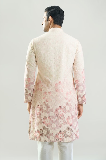 Rng Safawala Chikankari Thread Embroidered Kurta & Pant Set 