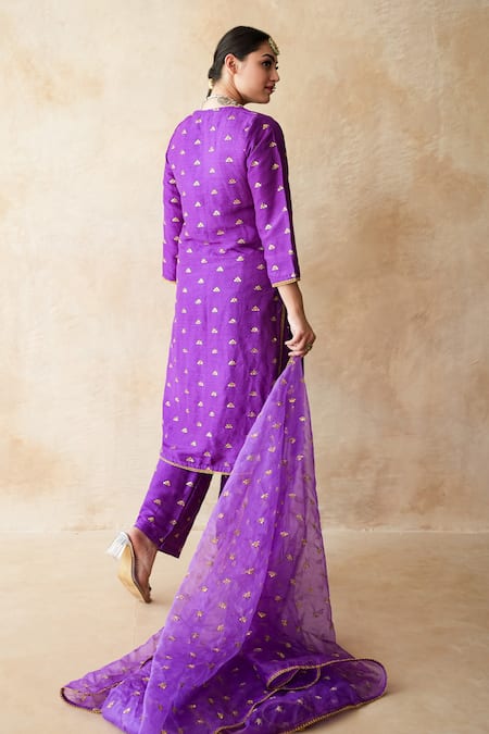 Gulabo Jaipur Meera Purple Straight Kurta Set