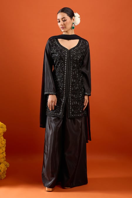 Samyukta Singhania Embroidered Kurta Sharara Set 