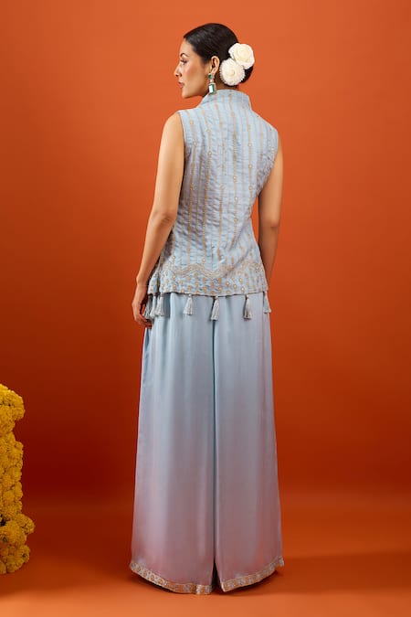 Samyukta Singhania Embroidered Sleeveless Kurta Sharara Set 