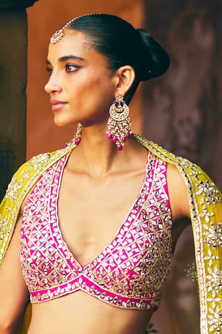 Maisara Jewelry Pushkarini Embellished Chandbali Earrings 