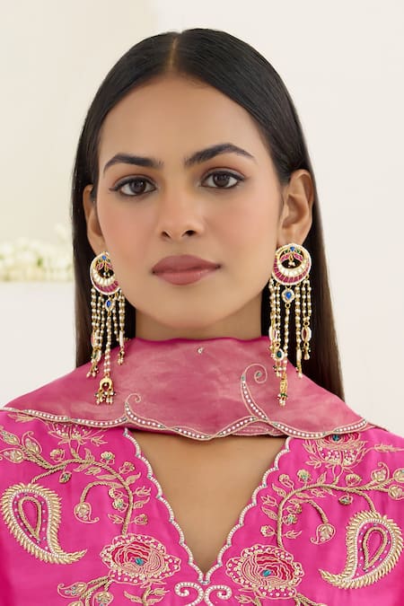 Maisara Jewelry Mayil Embellished Earrings 