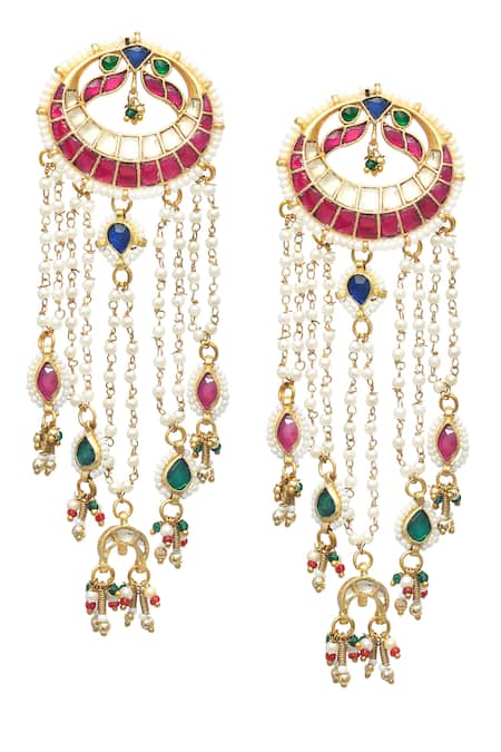 Maisara Jewelry Mayil Embellished Earrings 