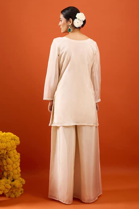 Samyukta Singhania Geometric Embroidered Kurta Sharara Set 