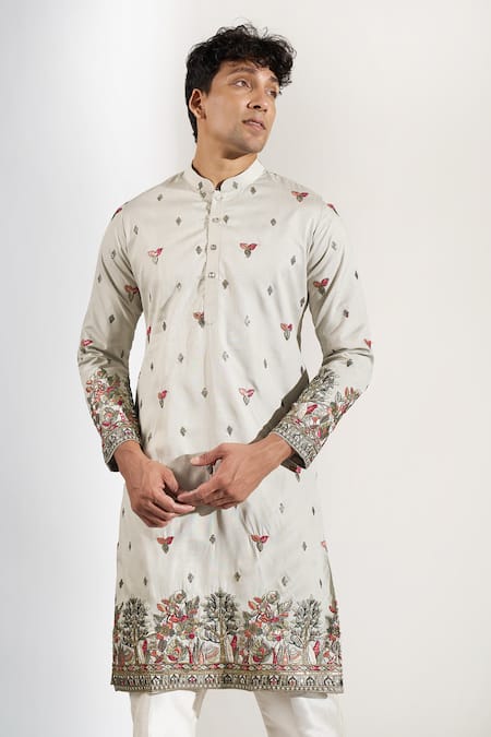 Buy_Rng Safawala_Green Silk, Dupion Embroidery, Sequins Resham And Kurta Set _Online_at_Aza_Fashions