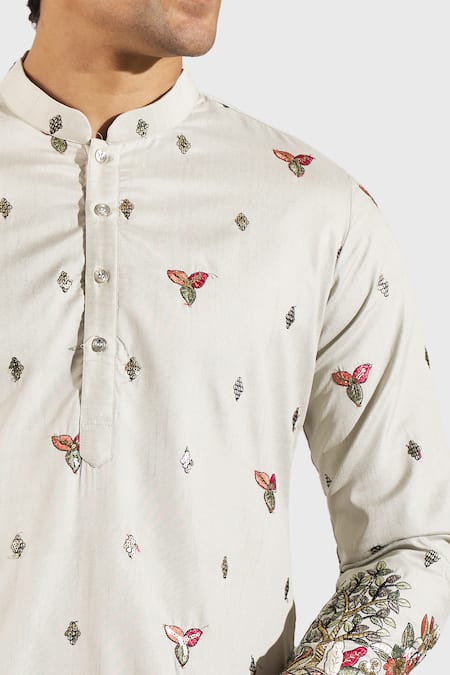 Rng Safawala_Green Silk, Dupion Embroidery, Sequins Resham And Kurta Set _at_Aza_Fashions