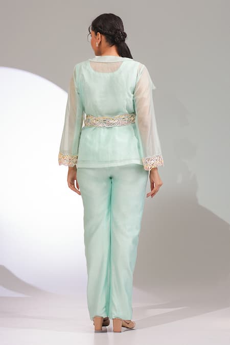 Laxmishriali Aurora Sheer Jacket & Pant Set 