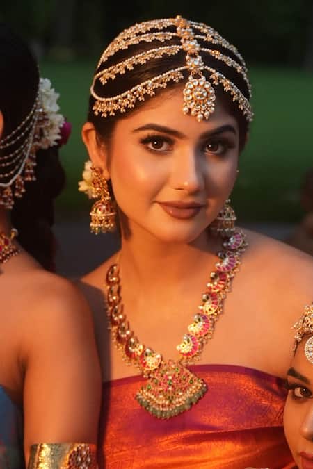 Amaara Jewels Gulbahar Pachi Kundan Ruby Stone Necklace Set 