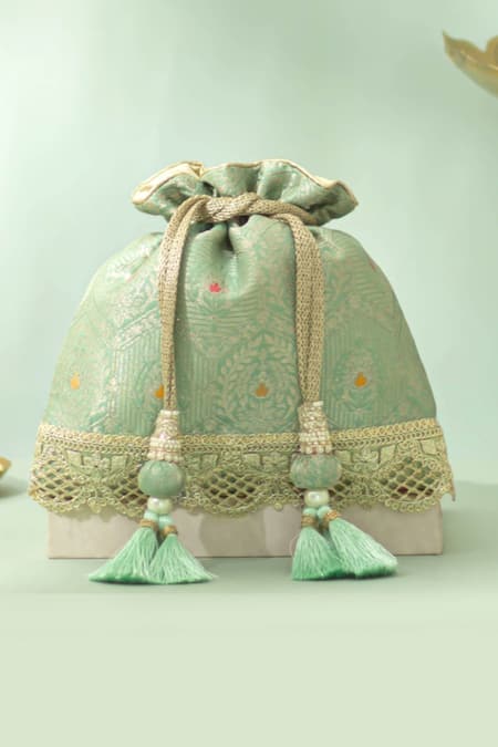 Amyra Ruva Katan Silk Woven Potli Bag 