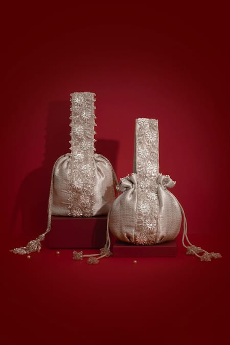 Buy_Amyra_Gold Embroidery, Sequins, Beads, Tassels, Zari Tej Potli Bag_Online_at_Aza_Fashions