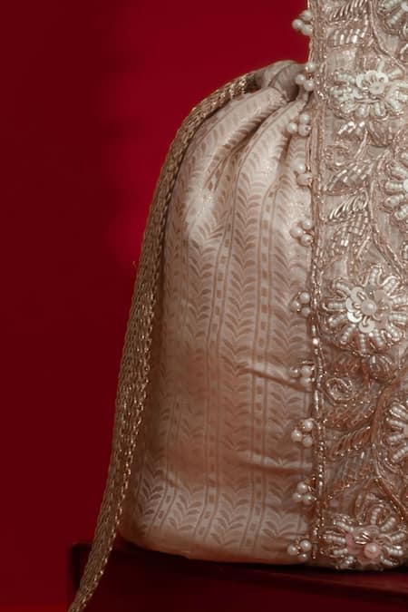 Shop_Amyra_Gold Embroidery, Sequins, Beads, Tassels, Zari Tej Potli Bag_Online_at_Aza_Fashions