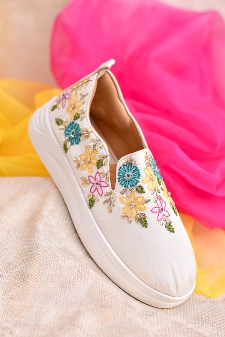 Around Always Ragini Embroidered Slip-on Sneakers 