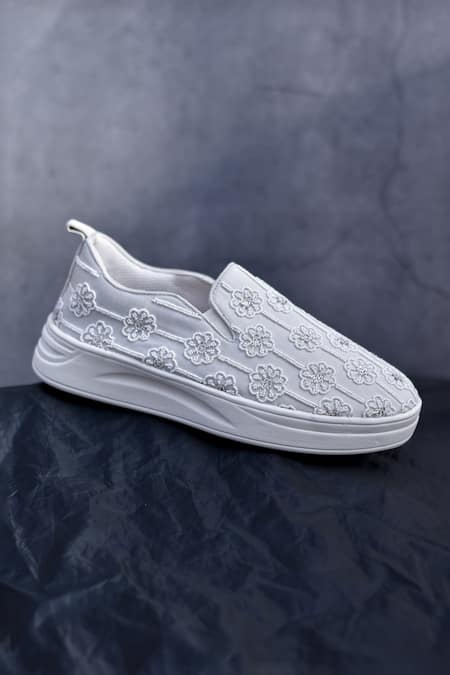 Around Always Flora Beadwork Embroidered Sneakers 
