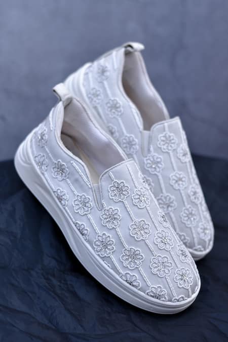 Around Always Flora Beadwork Embroidered Sneakers 