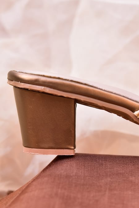 Shop Around Always Gold Sequins, Embroidery Anika Floral Strap Heels Online at Aza Fashions Shop_Around Always_Gold Sequins, Embroidery Anika Floral Strap Heels _Online_at_Aza_Fashions