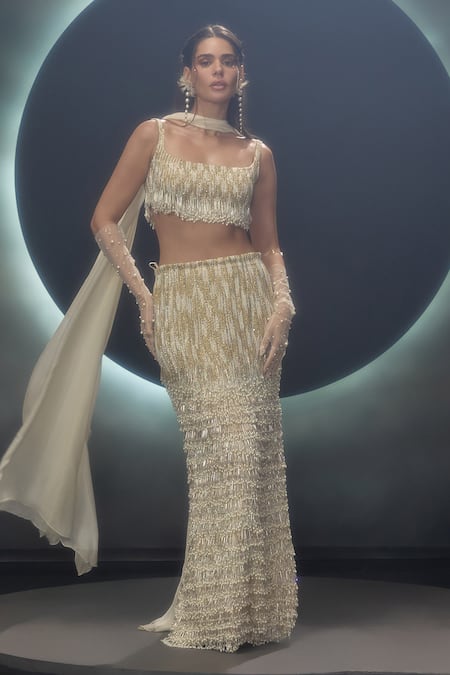 Couture By Niharika Glora Hand Embroidered Skirt Set 