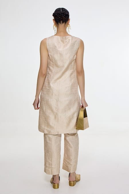 Ekaya Banaras Handwoven Banarasi Tanchoi Jacket & Pant Set 