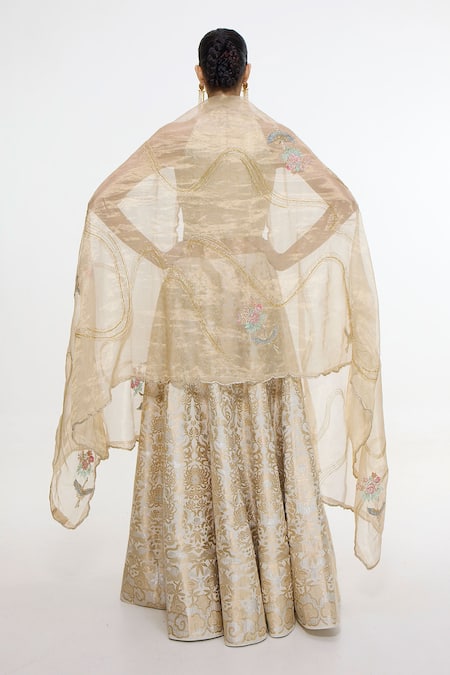 Ekaya Banaras Handwoven Silk Lehenga Set With Unstitched Blouse Piece 