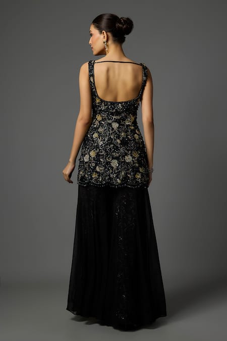 Krishna Padia Intricate Hand Embroidered Kurta Sharara Set 