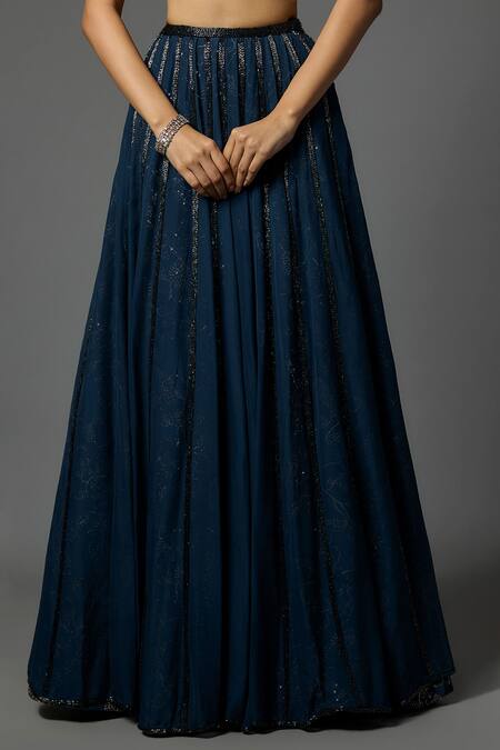 Buy Krishna Padia Sapphire Organza, Crepe Embroidery, Sequins, Beads Hand Blouse Lehenga Set Online at Aza Fashions Buy_Krishna Padia_Sapphire Organza, Crepe Embroidery, Sequins, Beads Hand Blouse Lehenga Set _Online_at_Aza_Fashions