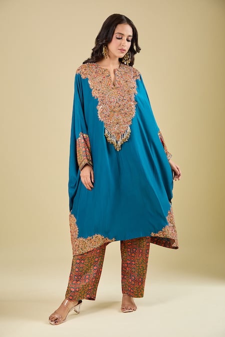 Debyani + CO Aastha Pitta Work Kaftan & Pant Set 