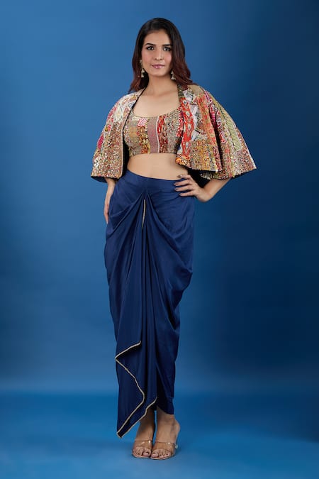 Debyani + CO Embroidered Jacket Skirt Set 