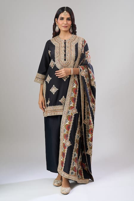 Debyani + CO Meenakumari Embroidered Kurta Set 