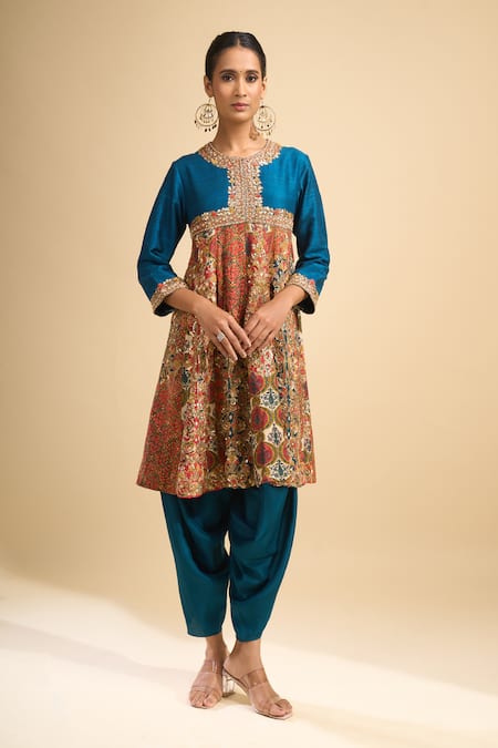 Debyani + CO Embroidered Anarkali With Dhoti Pant 