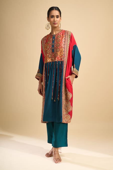Debyani + CO Embroidered Kurta With Pant 