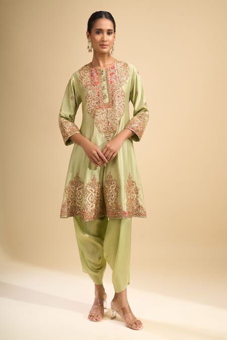 Debyani + CO Hand Embroidered Kurta & Dhoti Pant Set 