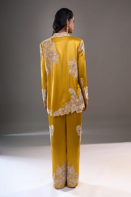 Anamika Khanna Floral Embroidered Blazer & Pant Set