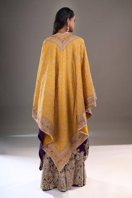 Anamika Khanna Embroidered Cape & Draped Sharara Set