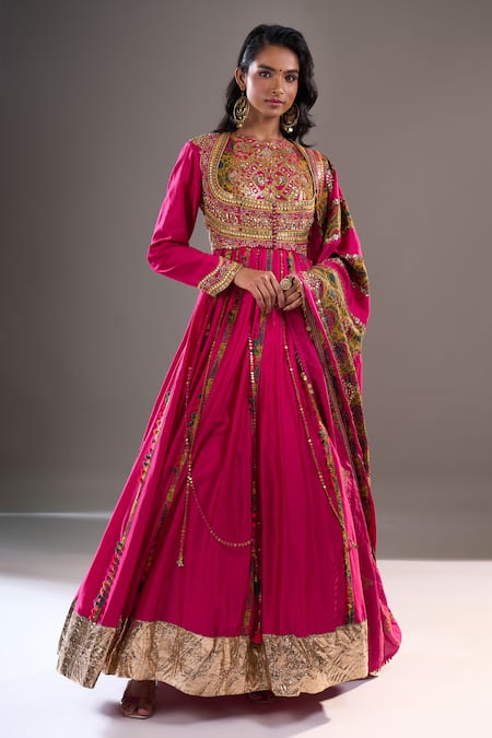 Debyani + CO Yoke Embroidered Anarkali With Dupatta 