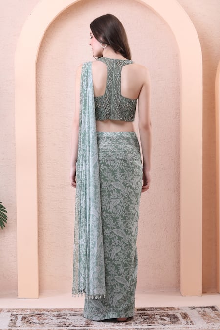 Isha Regalia Printed Pleated Skirt Set 