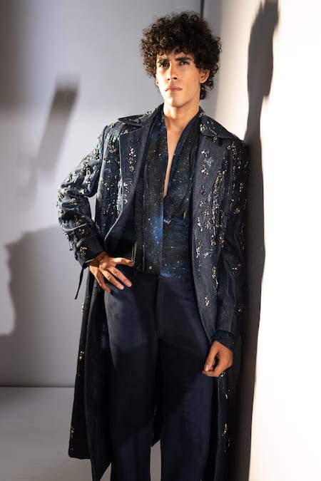 Nikita Mhaisalkar Galaxy Print Georgette Corset Belt 