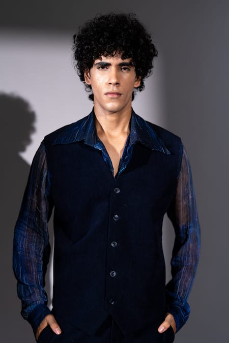 Nikita Mhaisalkar Meteor Print Georgette Shirt 