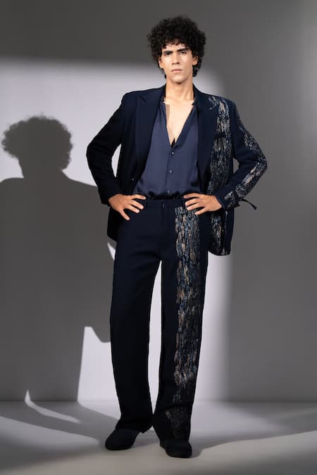 Nikita Mhaisalkar Meteor Embroidered Suit & Pant Set 