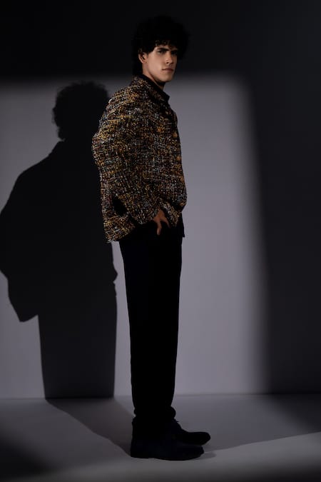 Nikita Mhaisalkar Multi Color Tweed Bomber Jacket 