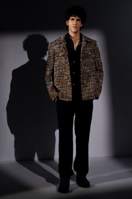 Nikita Mhaisalkar Multi Color Tweed Bomber Jacket 