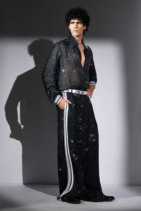 Nikita Mhaisalkar Galaxy Print Georgette Shirt 