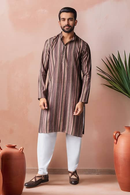 Arihant Rai Sinha Printed Striped Kurta & Salwar Set 
