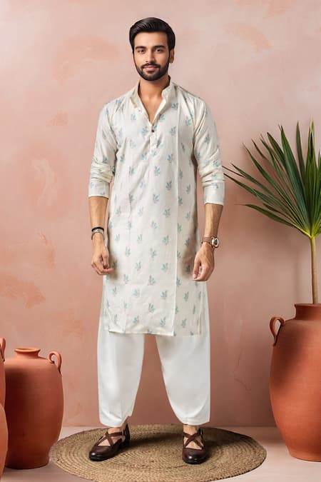 Arihant Rai Sinha Printed Leaf Motif Kurta & Salwar Set 