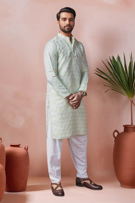 Arihant Rai Sinha Green Jacquard, Silk Woven Kurta And Salwar Set Online at Aza Fashions Arihant Rai Sinha_Green Jacquard, Silk Woven Kurta And Salwar Set _Online_at_Aza_Fashions