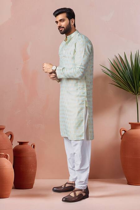 Buy Arihant Rai Sinha Green Jacquard, Silk Woven Kurta And Salwar Set Online at Aza Fashions Buy_Arihant Rai Sinha_Green Jacquard, Silk Woven Kurta And Salwar Set _Online_at_Aza_Fashions