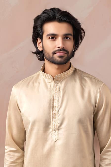 Buy_Arihant Rai Sinha_Off White Silk Embroidery Kurta And Salwar Set _Online_at_Aza_Fashions