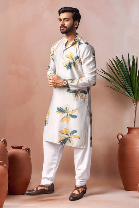 Shop Arihant Rai Sinha Gray Viscose, Silk Floral Motif Kurta And Salwar Set Online at Aza Fashions Shop_Arihant Rai Sinha_Gray Viscose, Silk Floral Motif Kurta And Salwar Set _Online_at_Aza_Fashions