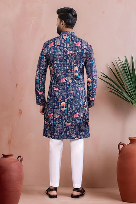 Arihant Rai Sinha Woven Panel Print Kurta & Pant Set 