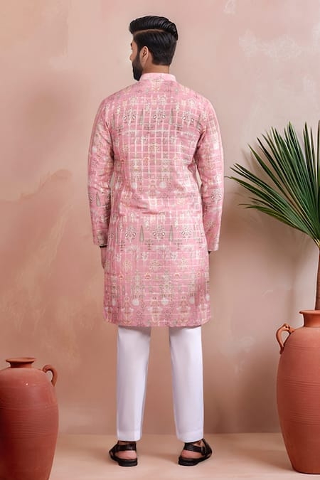 Arihant Rai Sinha Woven Panel Pattern Kurta Set 